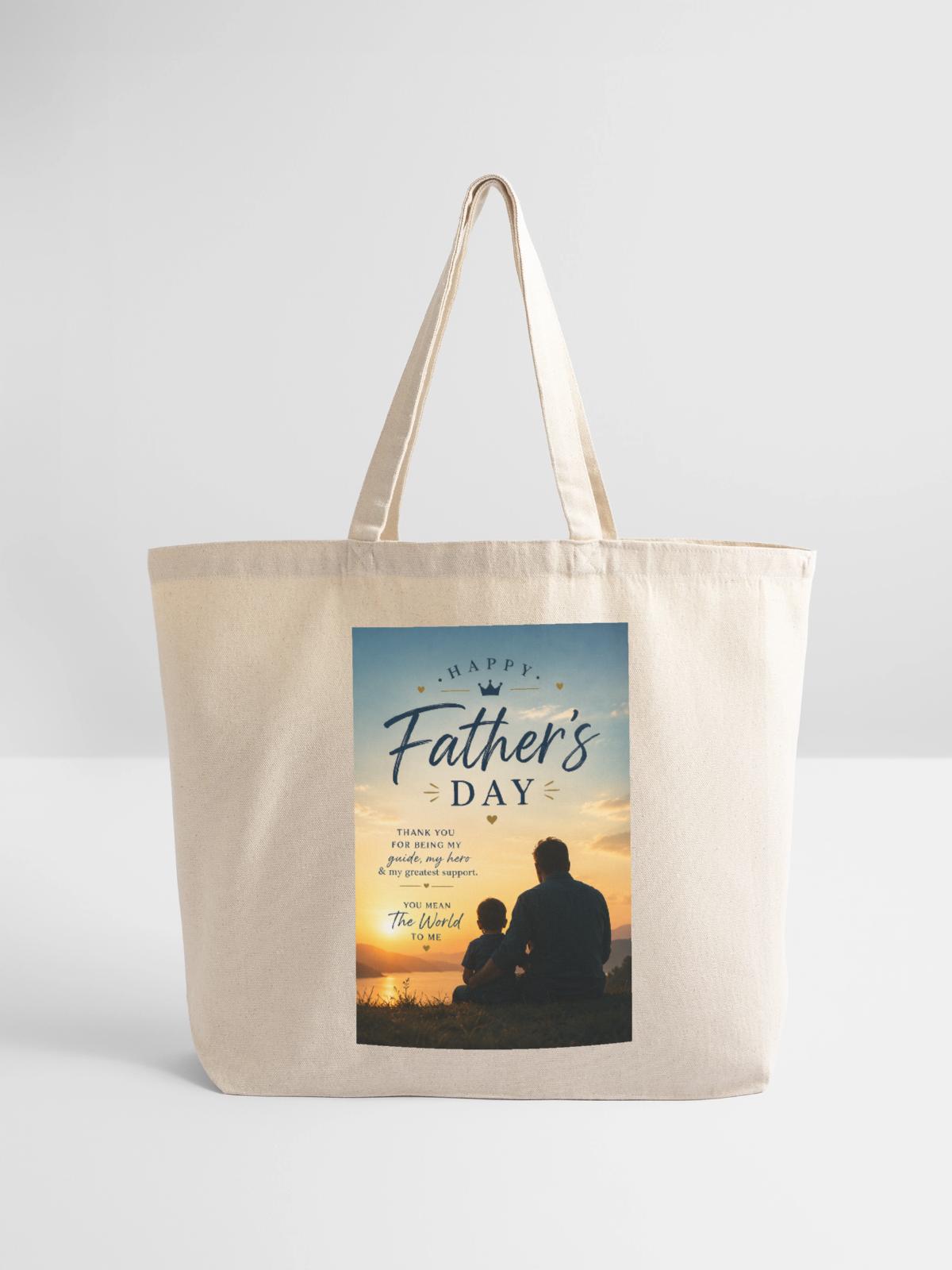 Sunset Bond: Father’s Day - Eco-Friendly Cotton Tote - natural - Front