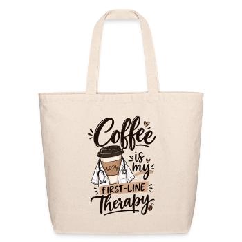Coffee First-Line Therapy - Eco-Friendly Cotton Tote - natural - Front