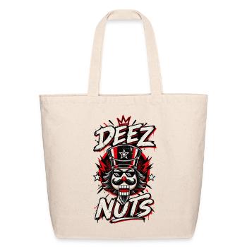 Deez Nuts Nutcracker Funny Christmas Tee - Eco-Friendly Cotton Tote - natural - Front