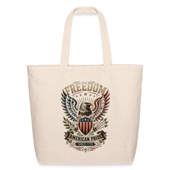 American Pride 1776 Vintage Eagle Freedom - Eco-Friendly Cotton Tote - natural - Front