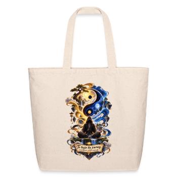 Cosmic Yin Yang Meditation Journey - Eco-Friendly Cotton Tote - natural - Front