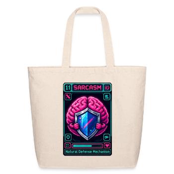 Funny Pixel Brain Sarcasm Defense Mechanism Graphi - Eco-Friendly Cotton Tote - natural - Front