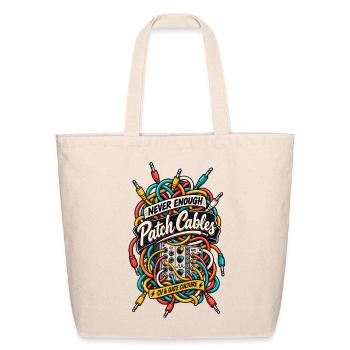 Never Enough Patch Cables Modular Synth Eurorack - Eco-Friendly Cotton Tote - natural - Front