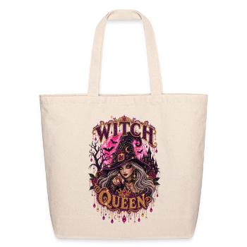 Glam Rhinestone Witch Queen Sparkly Moon Graphic - Eco-Friendly Cotton Tote - natural - Front