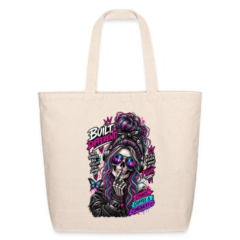 Built Different Skull Neon Chaos - Eco-Friendly Cotton Tote - natural - Front
