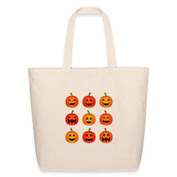 pumpkin - Eco-Friendly Cotton Tote - natural - Front