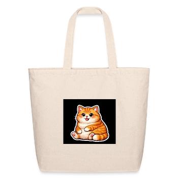  Cute Chubby Orange Cat Kawaii Chibi Tabby Kitten - Eco-Friendly Cotton Tote - natural - Front