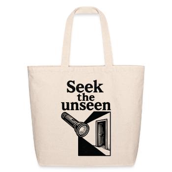 Seek The Unseen Flashlight Urbex Minimalist Art - Eco-Friendly Cotton Tote - natural - Front