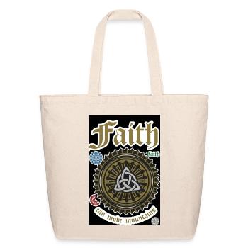 Faith Mandala Can Move Mountains - Eco-Friendly Cotton Tote - natural - Front