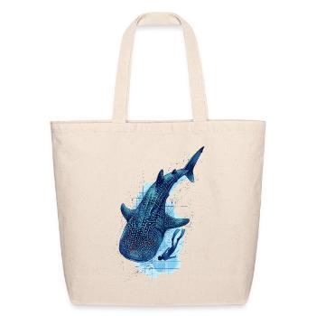 Whale Shark Dive Art - Eco-Friendly Cotton Tote - natural - Front