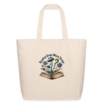 Reading Grow Weird Things Champignon psychédélique - Sac fourre-tout en coton naturel - naturel - Devant