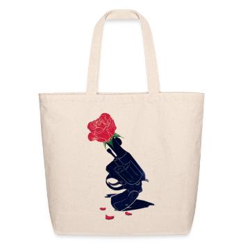 Revolutionary Rose and Revolver Design - Eco-Friendly Cotton Tote - natural - Front
