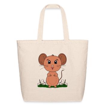 Cute mouse in the wild - Eco-Friendly Cotton Tote - natural - Front