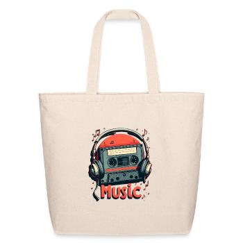 Cassette rétro : T-shirt old school - Sac fourre-tout en coton naturel - naturel - Devant