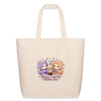 Coffee Duo Cozy Cat 2 Player - Eco-Friendly Cotton Tote - natural - Front