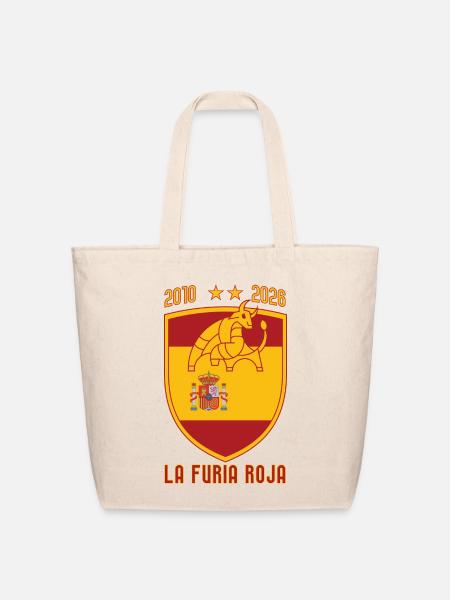 Spain World Champions 2026 Soccer Crest - Eco-Friendly Cotton Tote - natural