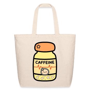 Caffeine Kawaii Capsule Bottle - Eco-Friendly Cotton Tote - natural - Front