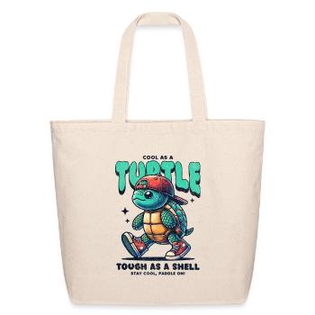 Cool As Turtle Tough As A Shell - Eco-Friendly Cotton Tote - natural - Front