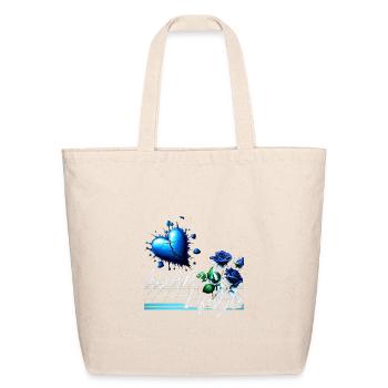 Blue Neon Heart Lifestyle - Eco-Friendly Cotton Tote - natural - Front
