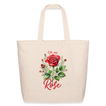 Oh my Rose - Eco-Friendly Cotton Tote - natural - Front