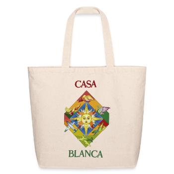 Casa Blanca Sun and Airfield Mosaic - Eco-Friendly Cotton Tote - natural - Front