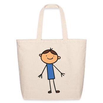 Child cartoon design - Eco-Friendly Cotton Tote - natural - Front