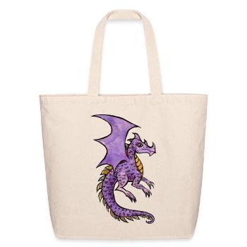 Amethyst Dragon Watercolor Wyrm - Eco-Friendly Cotton Tote - natural - Front