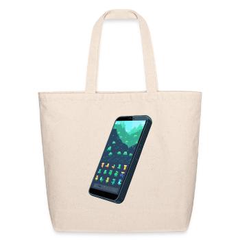 A pixel art of a mobile - Eco-Friendly Cotton Tote - natural - Front