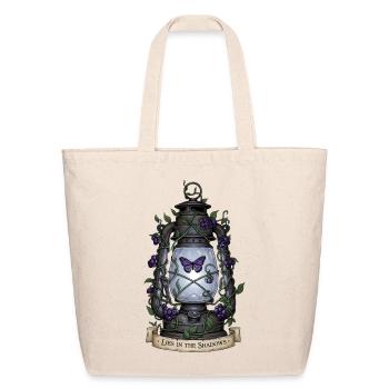 Gothic Lantern Butterfly Art – Lies in the Shadows - Eco-Friendly Cotton Tote - natural - Front