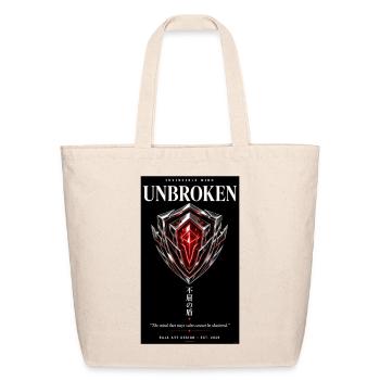 Unbroken Cyberpunk Chrome Aegis Shield Graphic Tee - Eco-Friendly Cotton Tote - natural - Front