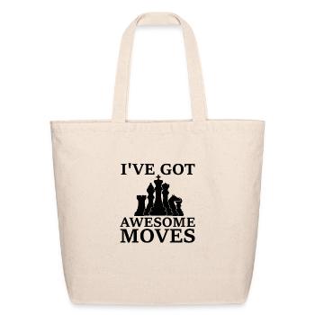 Funny Chess Player Checkerboard Chess Board - Eco-Friendly Cotton Tote - natural - Front