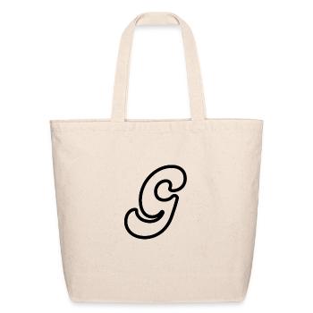 letter G - Eco-Friendly Cotton Tote - natural - Front