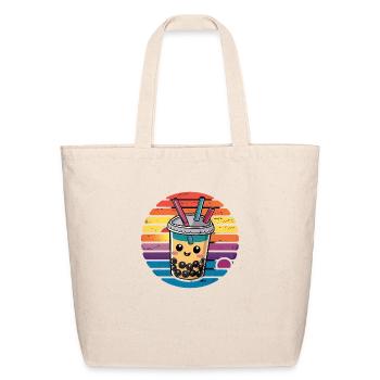 Kawaii bubble tea - Eco-Friendly Cotton Tote - natural - Front