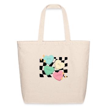 Love board: tender hearts in play - Eco-Friendly Cotton Tote - natural - Front