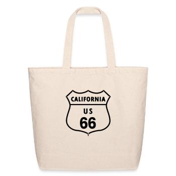 California route 66 highway sign - Eco-Friendly Cotton Tote - natural - Front