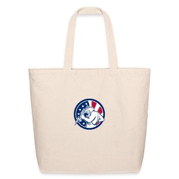Zeus With Thunderbolt USA Flag Icon - Eco-Friendly Cotton Tote - natural - Front