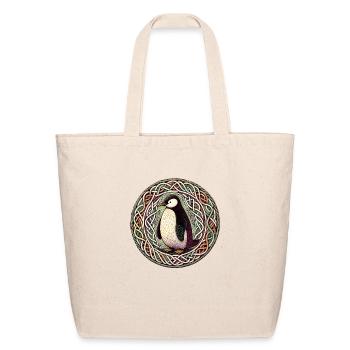Celtic Penguin - Eco-Friendly Cotton Tote - natural - Front