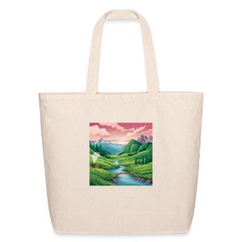 view of sea - Eco-Friendly Cotton Tote - natural - Front