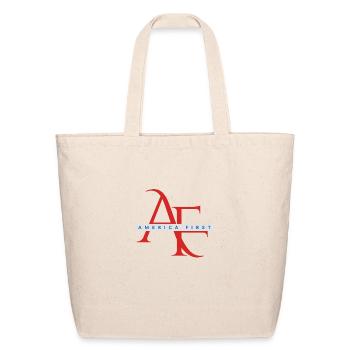 Basic America First Logo (Red) - Eco-Friendly Cotton Tote - natural - Front