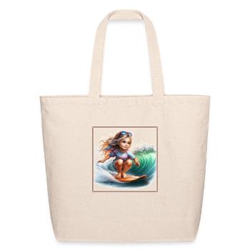 Girl and the sea - Eco-Friendly Cotton Tote - natural - Front