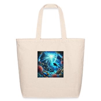 Dive into Adventure: Explore the Depths - Eco-Friendly Cotton Tote - natural - Front