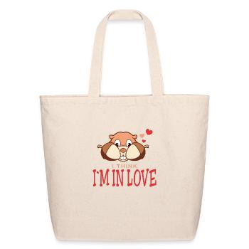 I think I`m in love A cute funny lovely squirrel - Eco-Friendly Cotton Tote - natural - Front