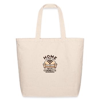 home is where the wifi connects automatically - Eco-Friendly Cotton Tote - natural - Front
