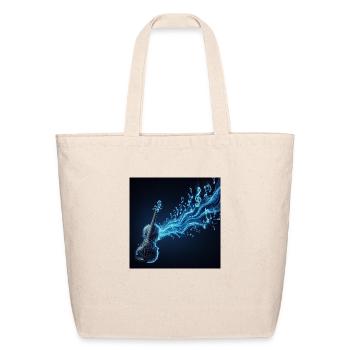 Neon Blue Violin - Eco-Friendly Cotton Tote - natural - Front