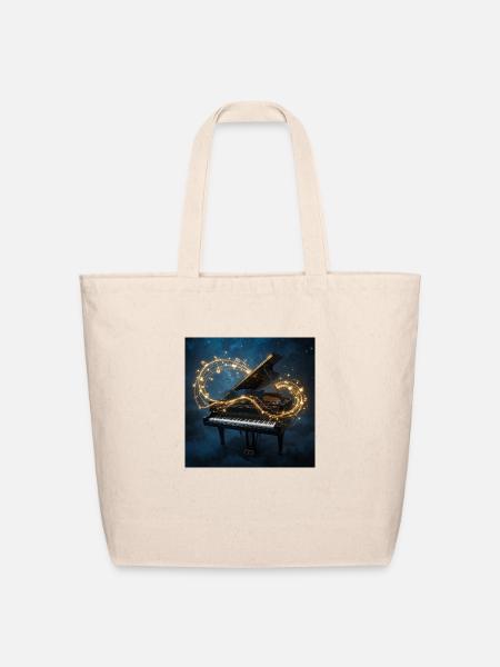 Piano of the Cosmos omg dress - Eco-Friendly Cotton Tote - natural