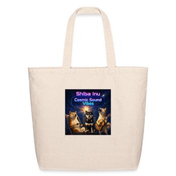 Shiba Inu Cosmic Sound – Chill Dog Band - Eco-Friendly Cotton Tote - natural - Front