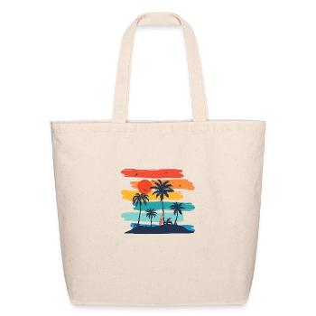beach island - Eco-Friendly Cotton Tote - natural - Front