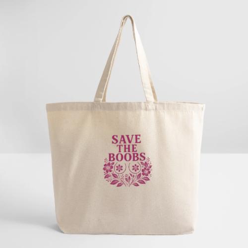 Save the boobs floral - Eco-Friendly Cotton Tote
