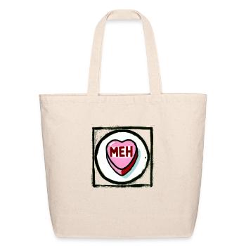 Meh Candy Heart Valentine - Eco-Friendly Cotton Tote - natural - Front