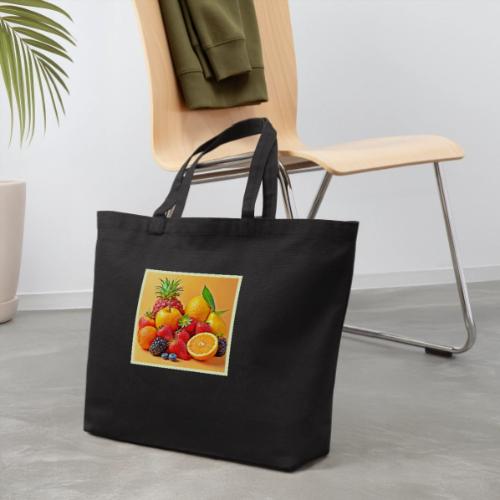Fresh Bounty: Vibrant Fruit Harvest Art - Eco-Friendly Cotton Tote